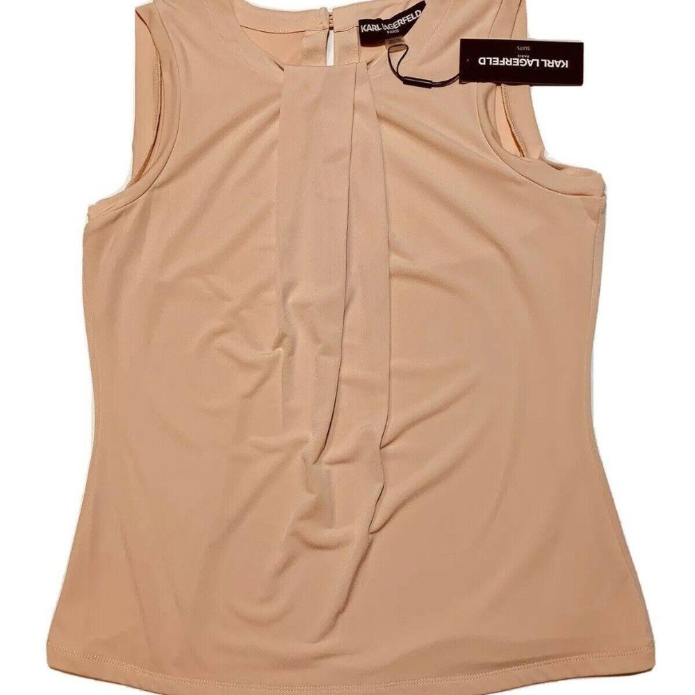 Karl Lagerfeld Sleeveless Pink Business Top Sz M N